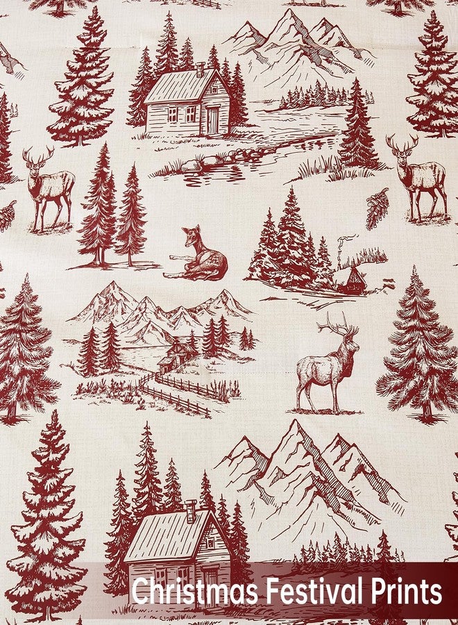 Yiran Red Christmas Comforter Set Queen 7 Pieces, Xmas Cabin Woods Reindeer Patterns Bedding Set, Reversible Design Bed in a Bag, Soft Microfiber Decor for Holiday - Image 5