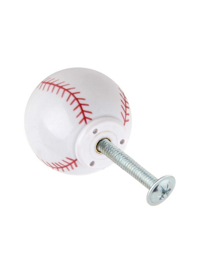 Silverline 6 Pack Cabinet Boy Child Drawer Knobs 1-1/4" Sports Dresser Wardrobe Room Decoration, Baseball - Image 4