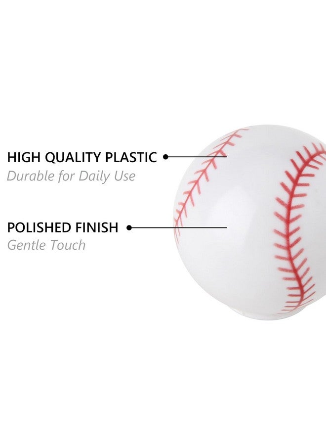 Silverline 6 Pack Cabinet Boy Child Drawer Knobs 1-1/4" Sports Dresser Wardrobe Room Decoration, Baseball - Image 2
