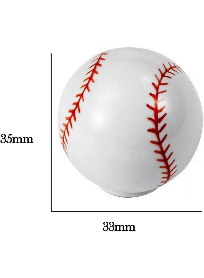 Silverline 6 Pack Cabinet Boy Child Drawer Knobs 1-1/4" Sports Dresser Wardrobe Room Decoration, Baseball - Image 5