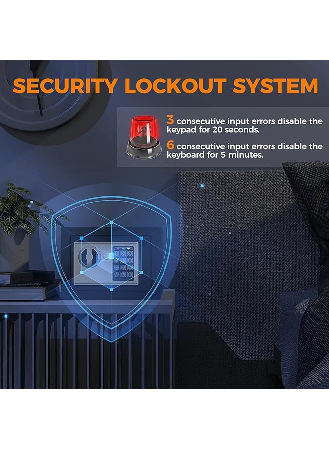 erorex Security Safe And Lock Box With Electronic Keypad Secure Cash Jewelry Id Documents 23Cm X 17Cm X 17Cm - Image 3