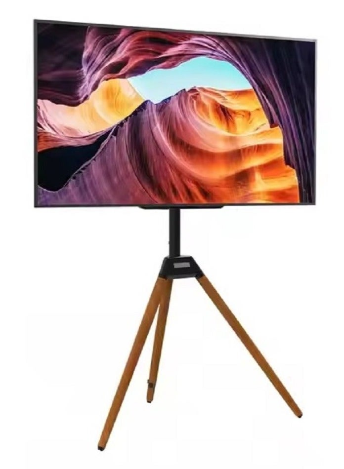 Generic Elegant Wooden Tripod TV Stand – Fits 32" to 75" Screens  - Image 1