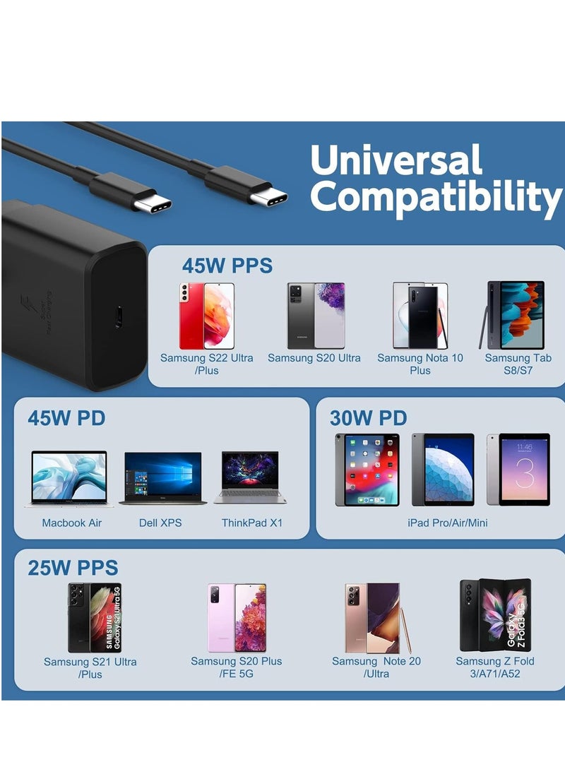 AOTESIER - 45W Super Fast Charger for Galaxy - 5ft USB C Cable for Android Specially S24 S23 S22 S21 Series A53 A72 A51 A52 for All Devices with Type C Port - Image 1