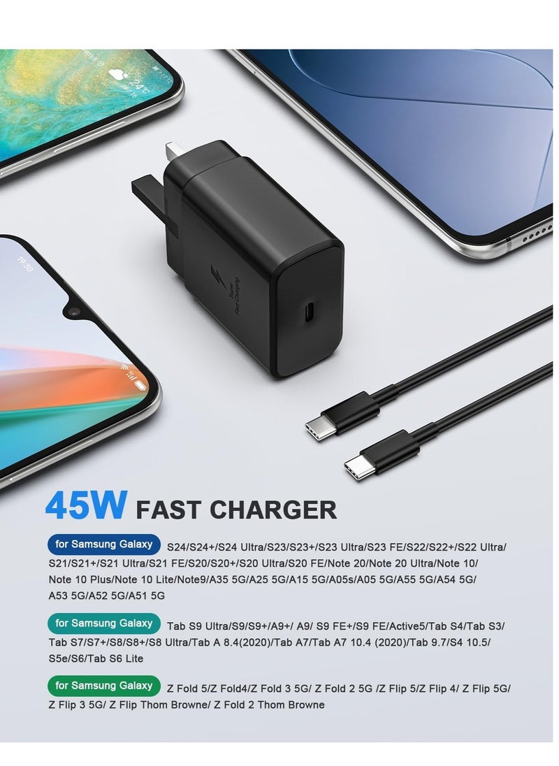 AOTESIER - 45W Super Fast Charger for Galaxy - 5ft USB C Cable for Android Specially S24 S23 S22 S21 Series A53 A72 A51 A52 for All Devices with Type C Port - Image 1