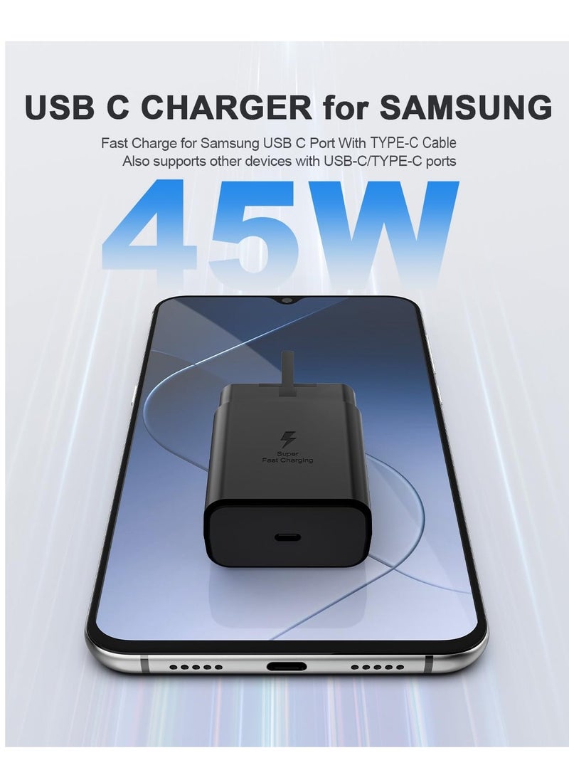 AOTESIER - 45W Super Fast Charger for Galaxy - 5ft USB C Cable for Android Specially S24 S23 S22 S21 Series A53 A72 A51 A52 for All Devices with Type C Port - Image 1