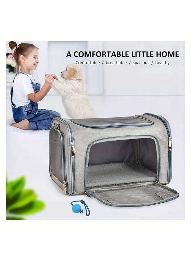 Black Collapsible Airline Approved Soft Sided Cat Carrier For Pets Up To 15lbs - Image 5