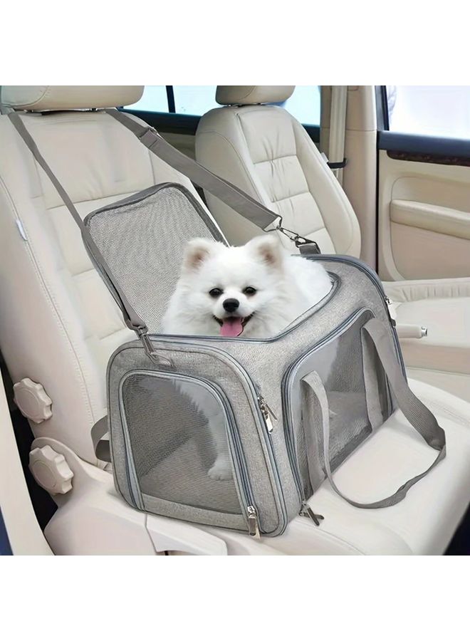 Black Collapsible Airline Approved Soft Sided Cat Carrier For Pets Up To 15lbs - Image 2