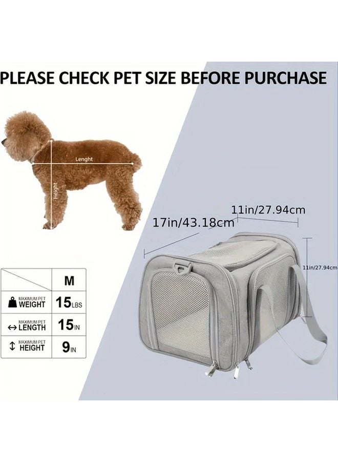 Black Collapsible Airline Approved Soft Sided Cat Carrier For Pets Up To 15lbs - Image 3