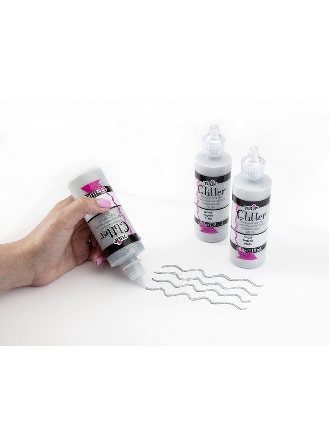 توليب طلاء قماشي ثلاثي الأبعاد، 4 أوقية، فضي لامع، 3 عبوات 4 أوقية سائلة (عبوة من 3) 3 عدد - Image 4