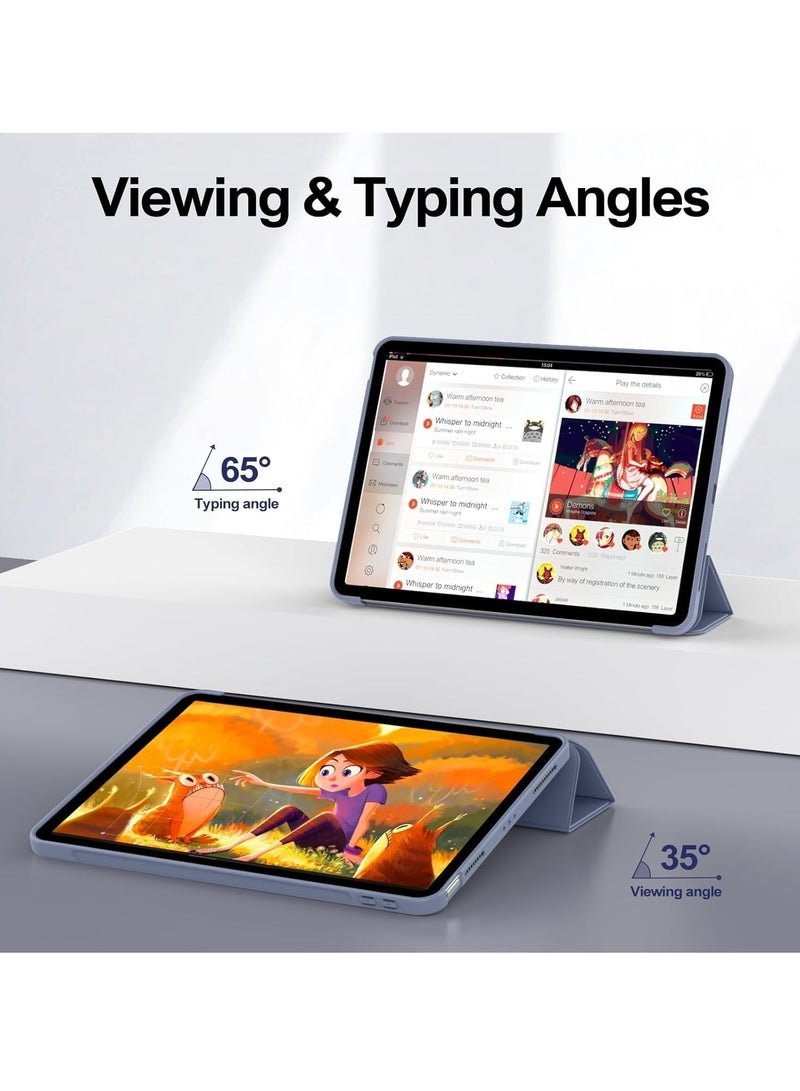 TIGER Case for iPad Air 11 Inch M2 (2024) & iPad Air 5th/4th Gen (10.9 Inch, 2022/2020) – Lightweight Soft TPU Back Protective Case with Auto Sleep/Wake Function & Smart Folio Cover – Thin, Slim Design for Maximum Protection (Purple, 10.9) - Image 4