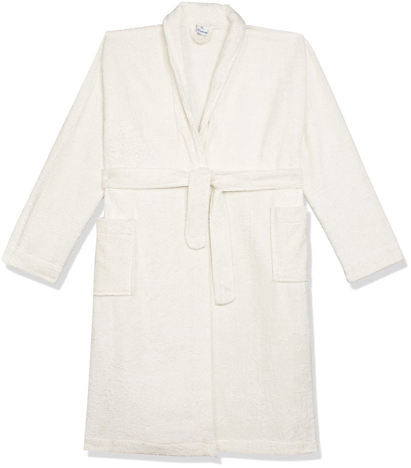 Egyptian Bathrobe in Off White (White Dune) - 100% Cotton, Quick-Dry, Luxurious Comfort for Spa and Home Use