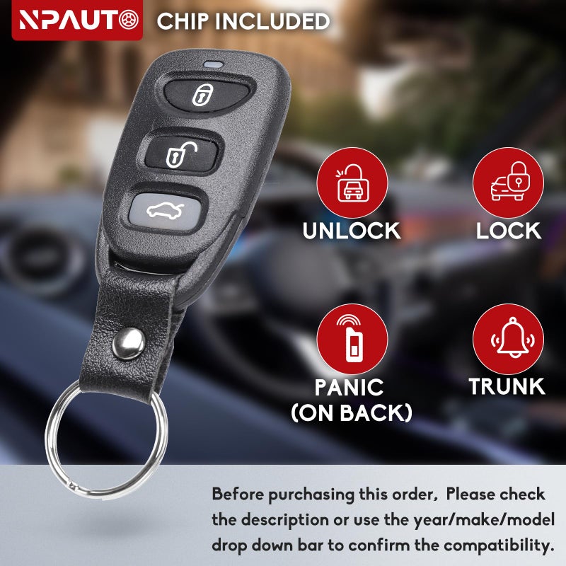 NPAUTO Key Fob Replacement for Hyundai Sonata 2011 2012 2013 2014 2015 Keyless Entry Remote Control Car Key Fobs (OSLOKA-950T, 4 Button, 1Pcs) - Image 2