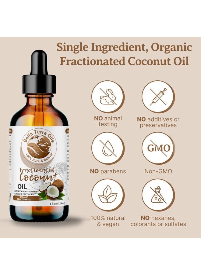 Bella Terra Oils NEW Coconut Oil Fractionated. 240ml Steam-distilled. US-made. Organic. 100% Pure. Always Liquid. Hexane-free. Carrier Oil for Essential Oils. Natural Moisturiser. For Hair, Skin, Nails, Stretch Marks. - Image 4