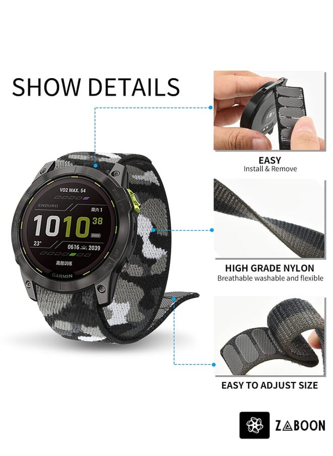 Garmin Fenix 7 Hook And Loop Fastener Nylon Watch Band