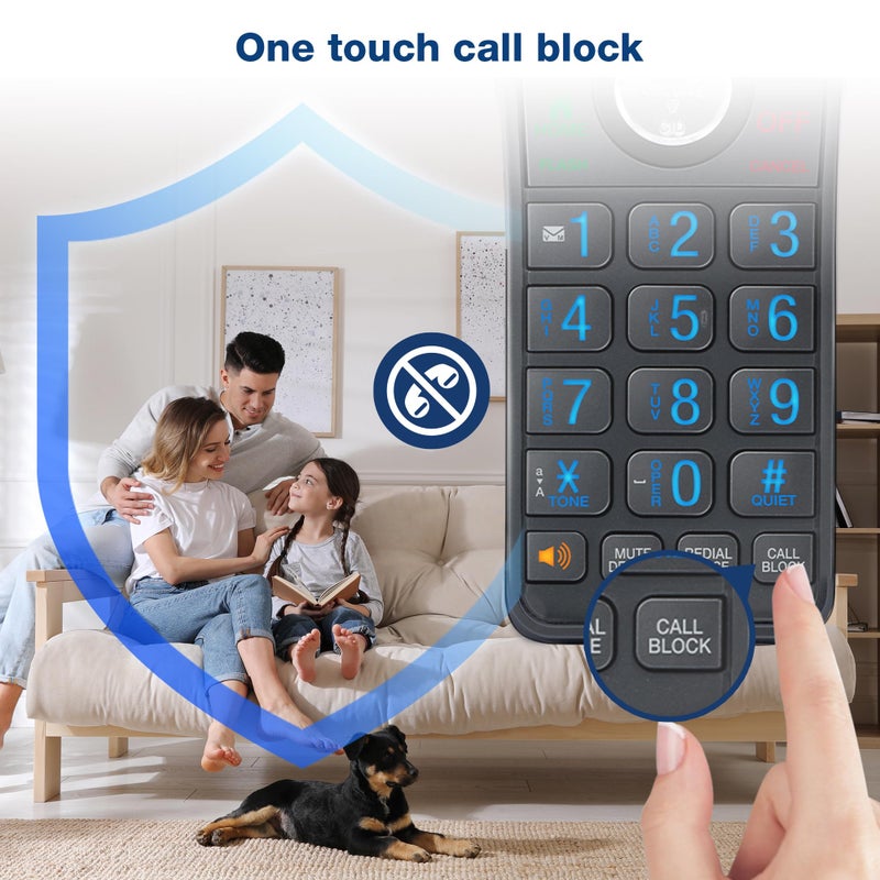 VTech IS8128-41 Super Long Range 4-Handset DECT 6.0 Cordless Phone for Home with Answering Machine, 2300 ft Range, Call Blocking, Bluetooth Connect to Cell, Intercom - Image 3