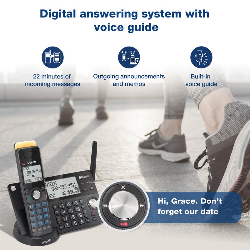 VTech IS8128-41 Super Long Range 4-Handset DECT 6.0 Cordless Phone for Home with Answering Machine, 2300 ft Range, Call Blocking, Bluetooth Connect to Cell, Intercom - Image 5