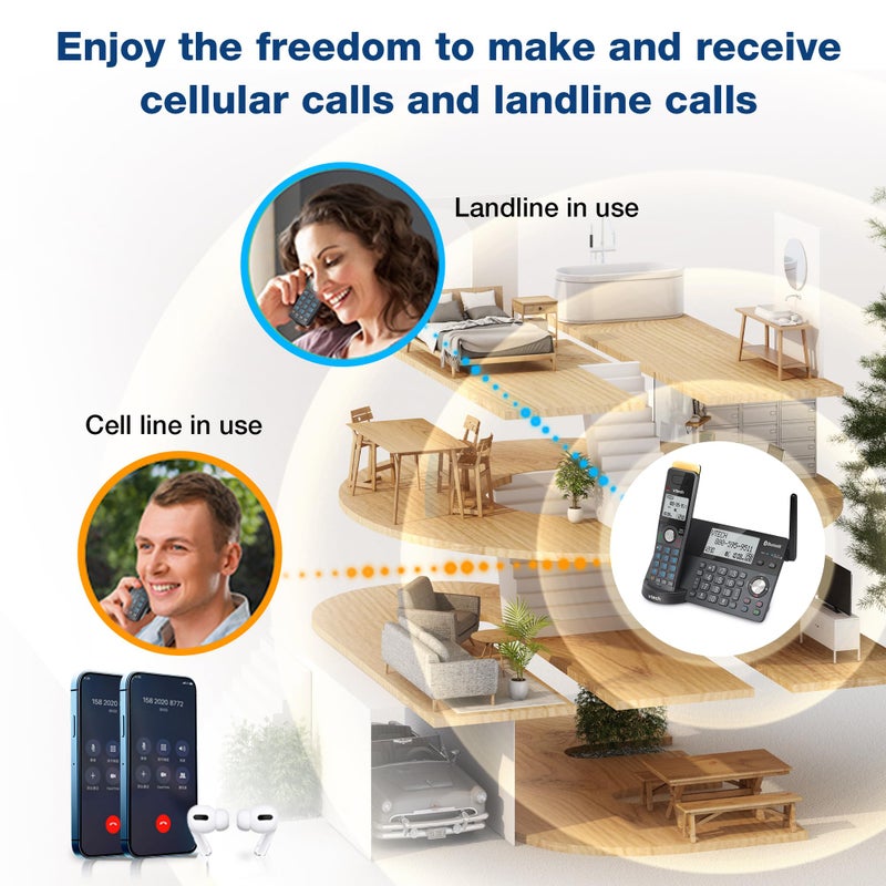 VTech IS8128-41 Super Long Range 4-Handset DECT 6.0 Cordless Phone for Home with Answering Machine, 2300 ft Range, Call Blocking, Bluetooth Connect to Cell, Intercom - Image 4