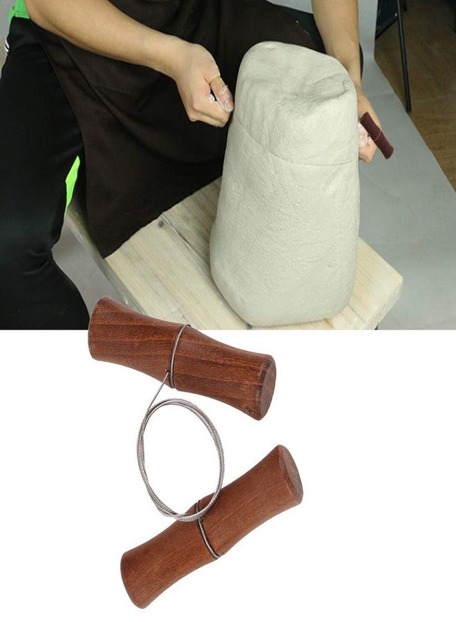 Estink Wire Clay Cutter, 1 Piece 9.84ft Stainless Steel Cutting Wire Cheese Dough Cutting Pottery Tool with Wooden Handle for Clay Pottery Art Crafts Making Tool - Image 3