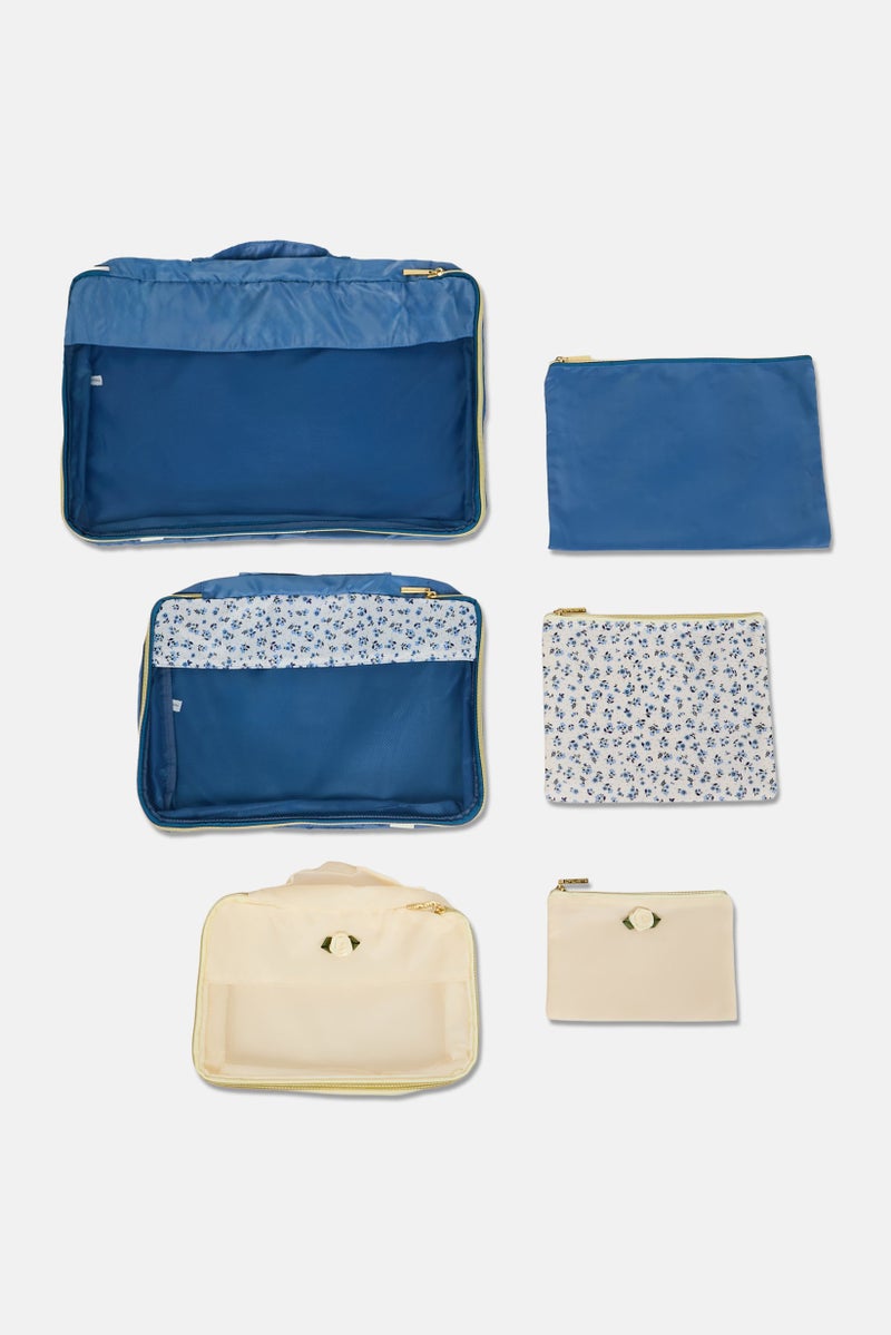 ELLEN TRACY 6 Pieces Travel Packing Cubes And Pouches Set, Multicolor - Image 1