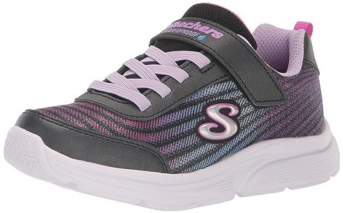 Skechers Girls Wavy Lites-Hydro Crush Sneaker, Black/Multi, 3.5 Big Kid - Image 1