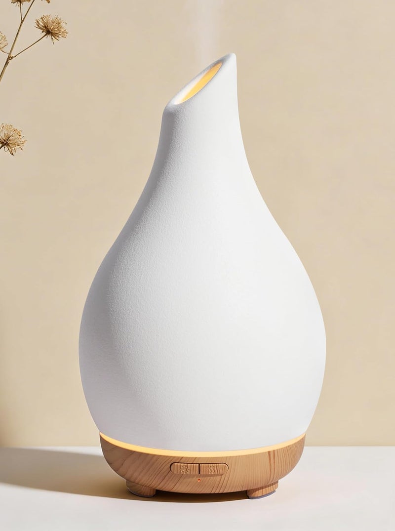 InnoGear 150ml Ceramic Essential Oil Diffuser - Handcrafted Ultrasonic Aromatherapy Humidifier - Image 1