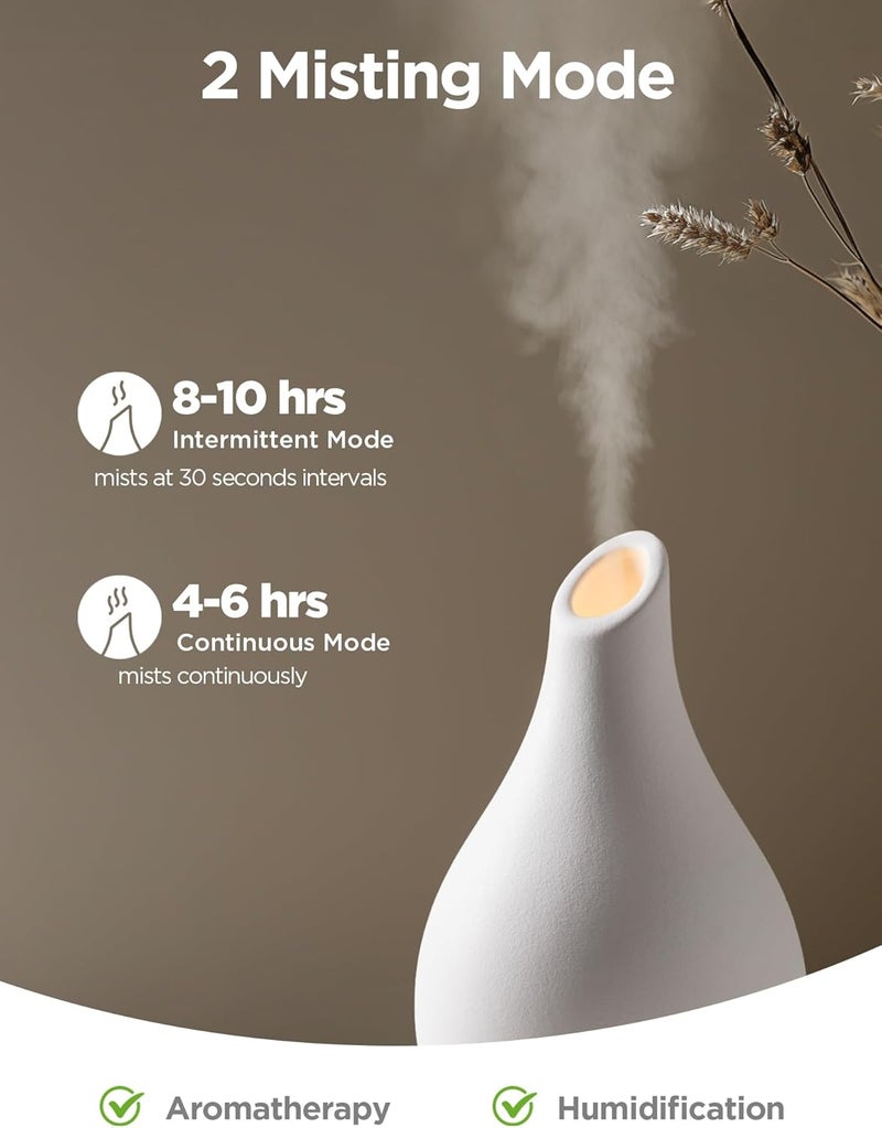 InnoGear 150ml Ceramic Essential Oil Diffuser - Handcrafted Ultrasonic Aromatherapy Humidifier - Image 3