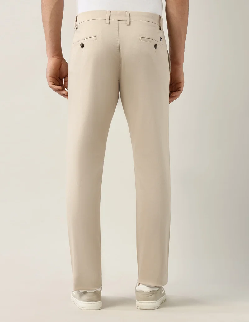 Arrow Beige Slim Fit Autoflex Trousers for Men | Best Price UAE