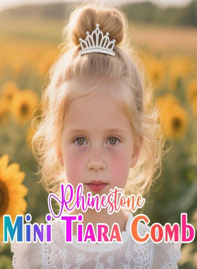 يان مشط شعر صغير مرصع بأحجار الراين الفضية من يان، تيجان صغيرة للبنات - Image 3