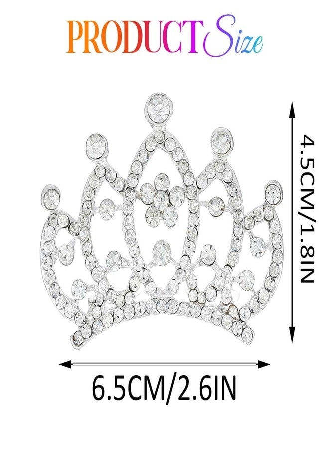 يان مشط شعر صغير مرصع بأحجار الراين الفضية من يان، تيجان صغيرة للبنات - Image 5