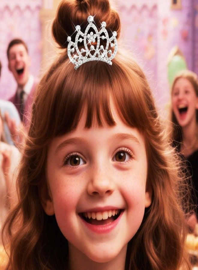 يان مشط شعر صغير مرصع بأحجار الراين الفضية من يان، تيجان صغيرة للبنات - Image 4