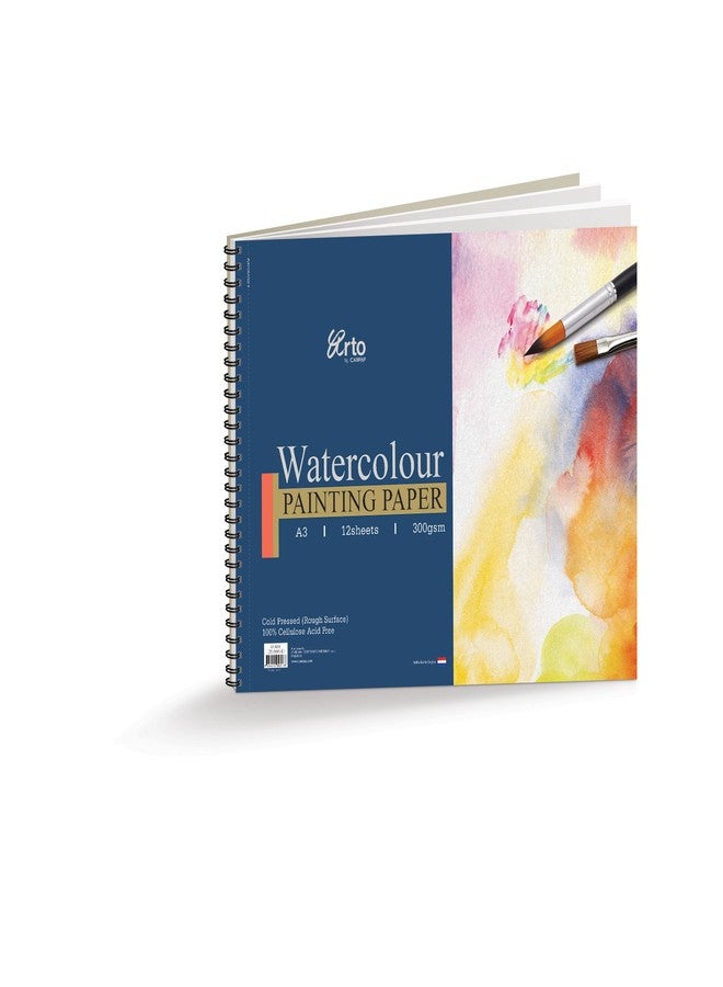 CAMPAP Arto Watercolour Paper 300gsm, Serene, 100% Cellulose, A3, Spiralbook of 12 sheets
