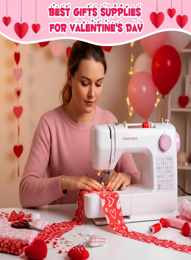 تيجيمي لفافة قماش تيغيمي مكونة من 60 قطعة من قماش الترقيع القطني الأحمر والوردي على شكل قلوب رومانسية، مقاس 2.6 بوصة، مقطوعة مسبقًا، مثالية لأعمال الخياطة والحرف اليدوية في عيد الحب وحفلات الزفاف (أنيقة). - Image 5