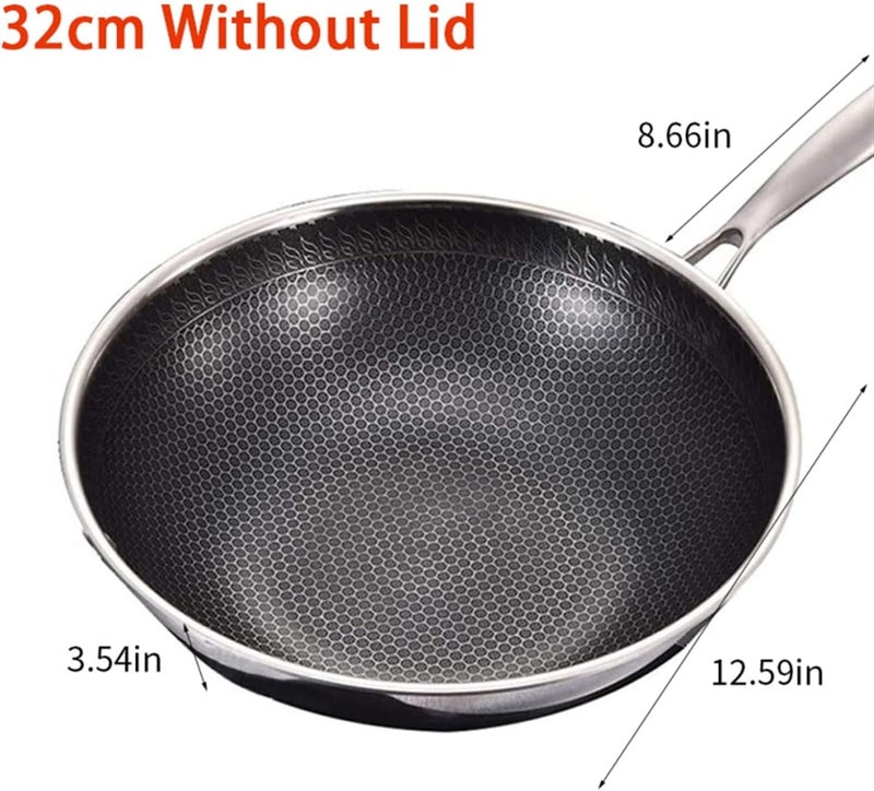 GNEY Pans 316 Stainless Steel Frying Pan Non-Stick Home Double Sided Honeycomb Pancake Omelet Pan Multi-Functional Steak Wok Pan, Gift Cookware/Dishwasher Safe/Gas Stoves.  - Image 2