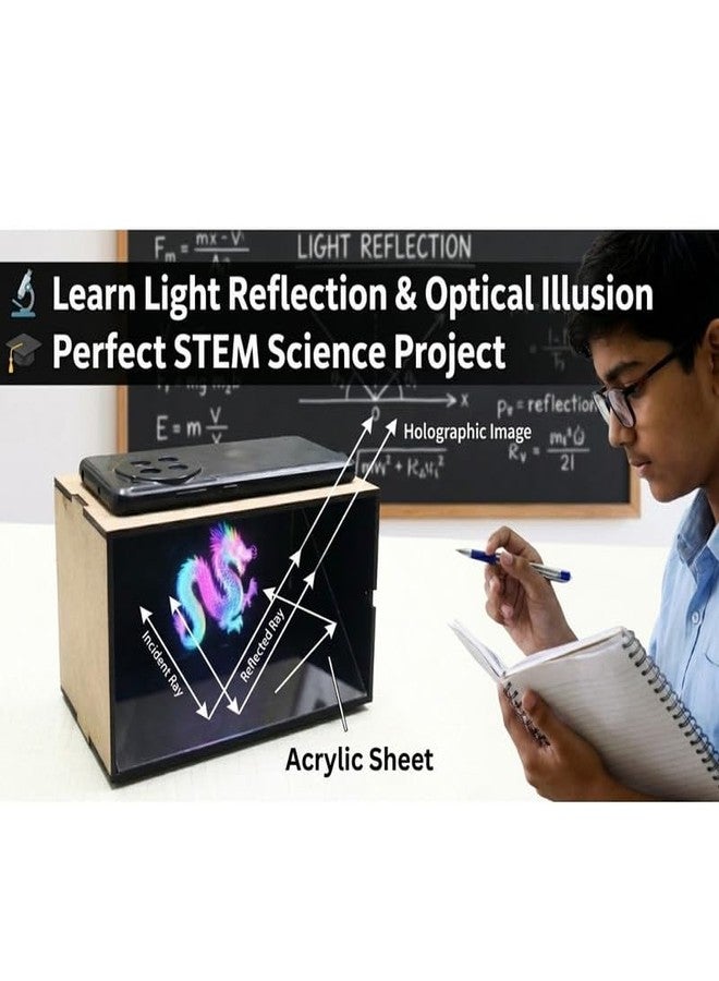 ESPtronics DIY 3D Hologram Projector STEM Learning Mobile Display Box Optical Illusion Educational Science Project Kit for Kids Students School Exhibition Class 6 - 12 - Image 3