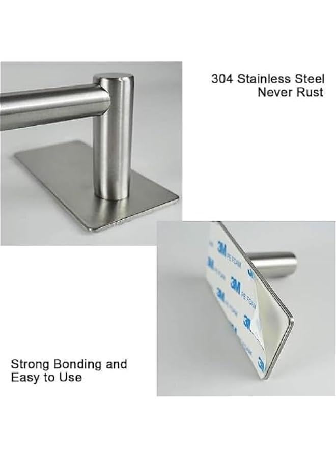 هوكور حامل مناشف من بورتالوف، قضيب منشفة من الستانلس ستيل 304 | مقاوم للصدأ والماء | ذاتي اللصق | محمل قوي | قوي | حامل ادوات تنظيف منشفة الحمام، 40 سم - Image 4