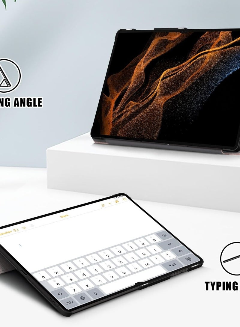 Excefore Ultra Slim Tri-Fold Smart Tablet Case for Samsung Galaxy Tab S9 Ultra 14.6 Inch 2023 (SM-X910/X916B/X918U), Hard PC Back Shell Folio Case Cover with Auto Sleep Function - Image 2