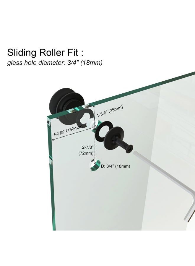DIYHD 5FT Frameless Sliding Glass Shower Door Hardware, Stainless Steel Twin Roller Inline Shower Roller Sliding Track Kit,Brushed Surface, No Glass - Image 4