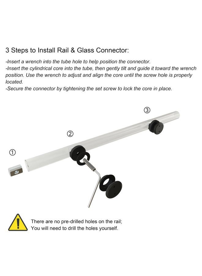 DIYHD 5FT Frameless Sliding Glass Shower Door Hardware, Stainless Steel Twin Roller Inline Shower Roller Sliding Track Kit,Brushed Surface, No Glass - Image 5
