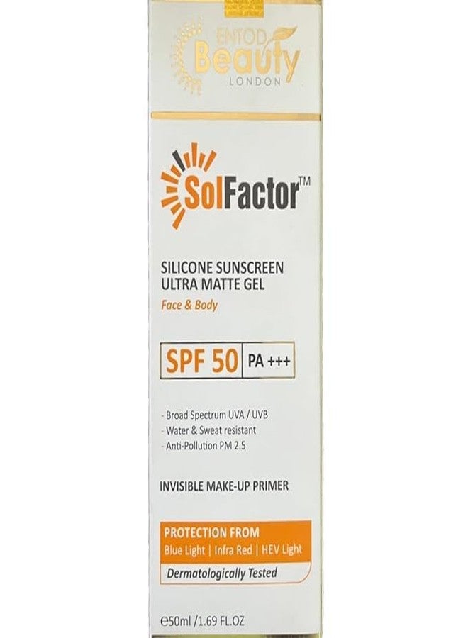 House Tools Solfactor Ultra Matte Gel Sunscreen SPF 50 PA+++ (50ml) - Image 1