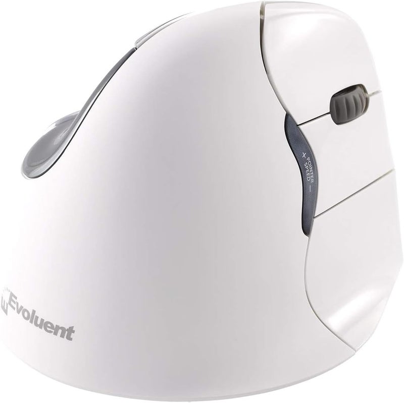 Evoluent – Inventor of The Vertical Mouse – VM4RB Ergonomic Vertical Mouse White Bluetooth for Mac, Right Hand Med to Large, Sculpted for Comfort, Reduces Wrist Strain, 4 Speeds, Plug-N-Play - Image 1