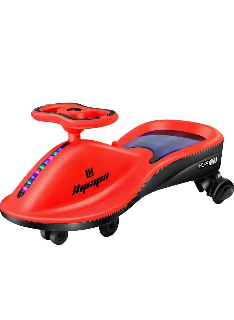 بيوينتي سيارة متأرجحة مجانية للأطفال، سيارة هزازة بإضاءة LED مع موسيقى للعب في الأماكن المغلقة والخارجية هدية للأطفال من سن 1 إلى 3 إلى 6 سنوات (أحمر) - Image 3