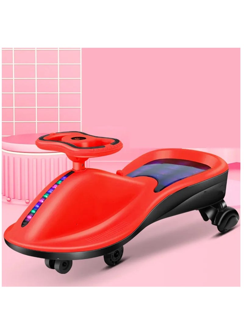 بيوينتي سيارة متأرجحة مجانية للأطفال، سيارة هزازة بإضاءة LED مع موسيقى للعب في الأماكن المغلقة والخارجية هدية للأطفال من سن 1 إلى 3 إلى 6 سنوات (أحمر) - Image 4