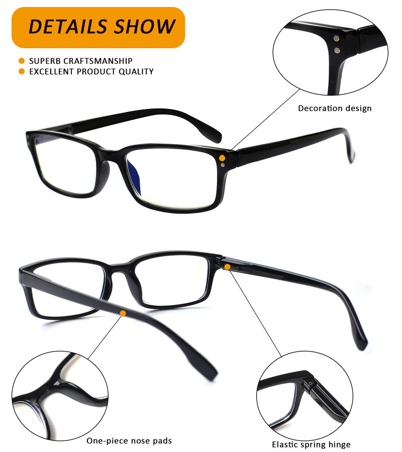 Kerecsen 4 Pack Reading Glasses for Women/Men Spring Hinges Readers Glasses Lightweight Eyeglasses (4 Pack Mix Color, 2.5, diopters) - Image 2