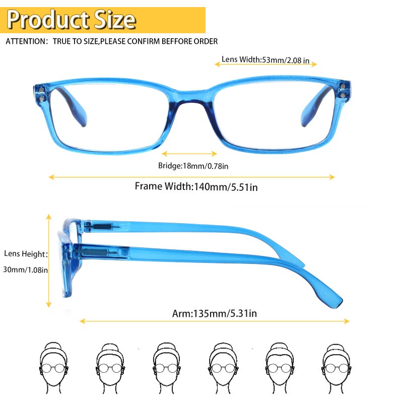 Kerecsen 4 Pack Reading Glasses for Women/Men Spring Hinges Readers Glasses Lightweight Eyeglasses (4 Pack Mix Color, 2.5, diopters) - Image 3