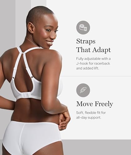 Panache Women's Cari Underwire Spacer T-Shirt Bra |Champagne,34E| Lightweight Padded Bra with Breathable Spacer Foam, Racerback Option, Swiss Embroidery, Everyday Supportive Fit for Larger Busts - Image 3