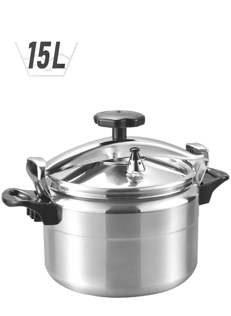 Stargold Aluminum Pressure Cooker Unique Pressure Indicator Durable Aluminum Alloy Fast And Energy Efficient Pressure Cooker With Firm Handles 15Liters Silver  - Image 1