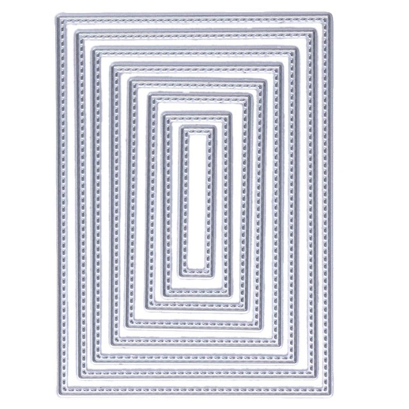 8pcs Stitched Rectangle Frame Metal Die Cuts,Christmas Frame Square Cutting Dies Cut Stencils DIY Scrapbooking Album Decorative Embossing Paper Dies Festival Card Making
