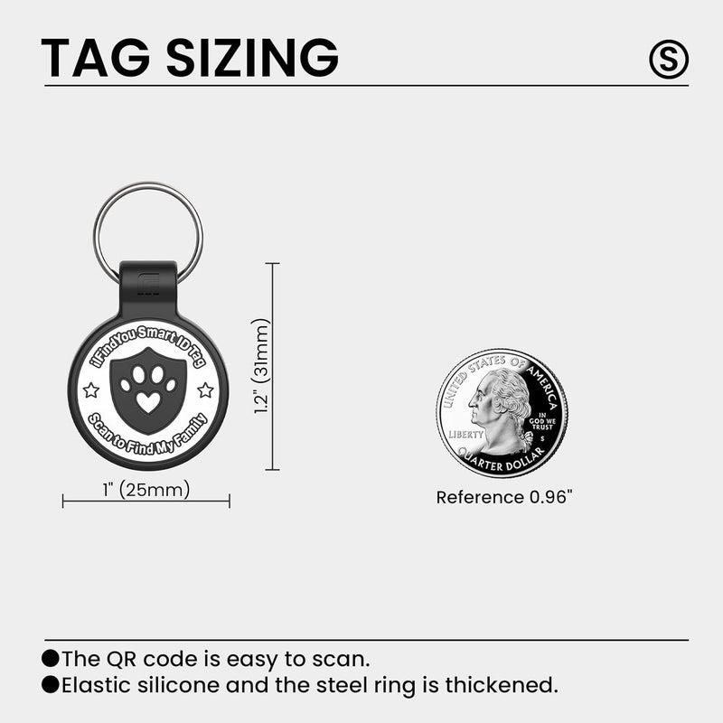 ILFINDYOU Silicone Cat Tags Personalized Small for Pet Collars, QR Code Cat Name Tags, Scan Location Alerts, Black S - Image 3