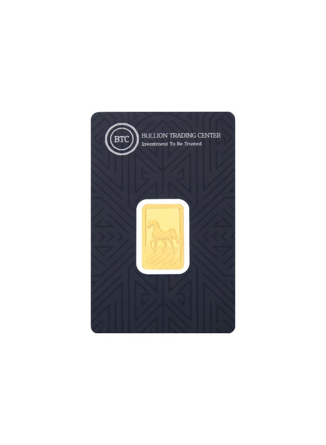 BTC 5 Grams Arabian Horse Gold Bar 24KT - Image 1