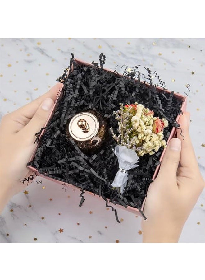 تجعيد قطع الورق تقطيع التعبئة العشب وسادة الورق Streamer لعيد الميلاد حفل الزفاف عيد الميلاد عروسة الخطوبة صناديق الهدايا الحرفية أكياس سلة حشو الديكور 100 غرام أسود - Image 2